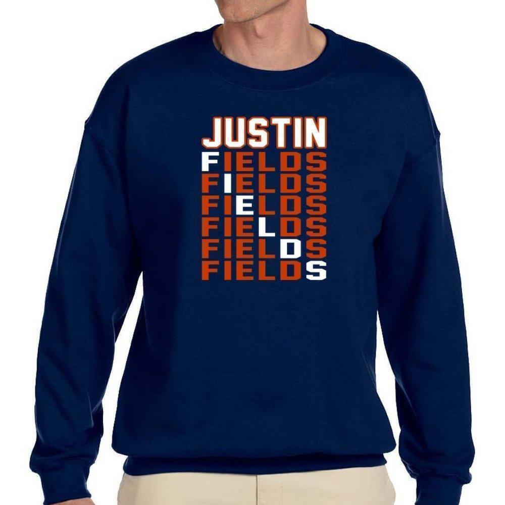 Chicago Bears Justin Fields Retro Team Graphic Cozy Unisex Sweatshirt